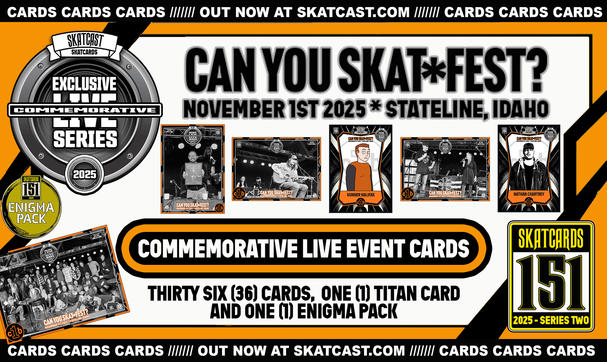 2025 SKATCARDS 151 -Commemorative LIVE EVENT CARD Enigma BUNDLE