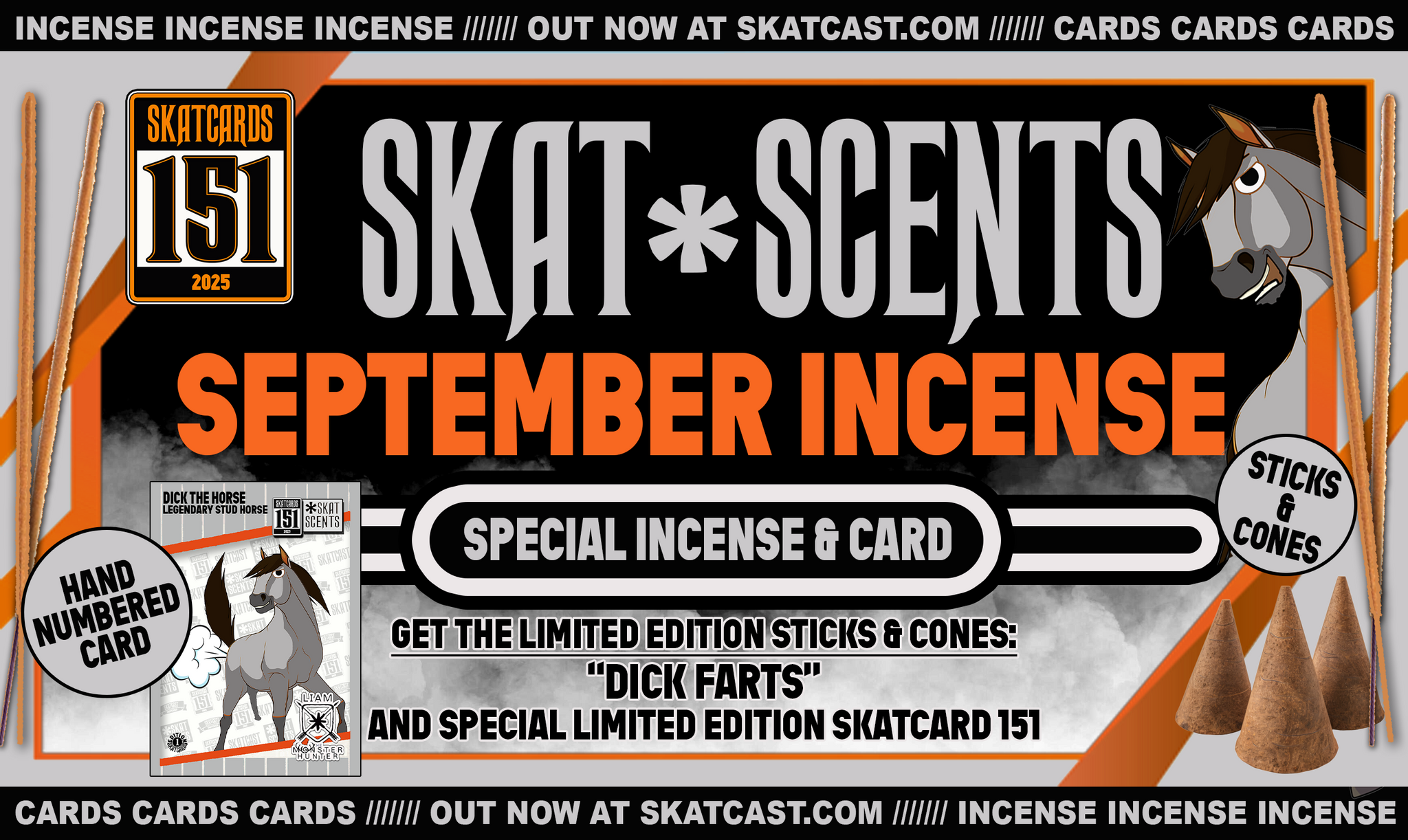 SKATSCENTS Dick Farts Incense Cones and Card