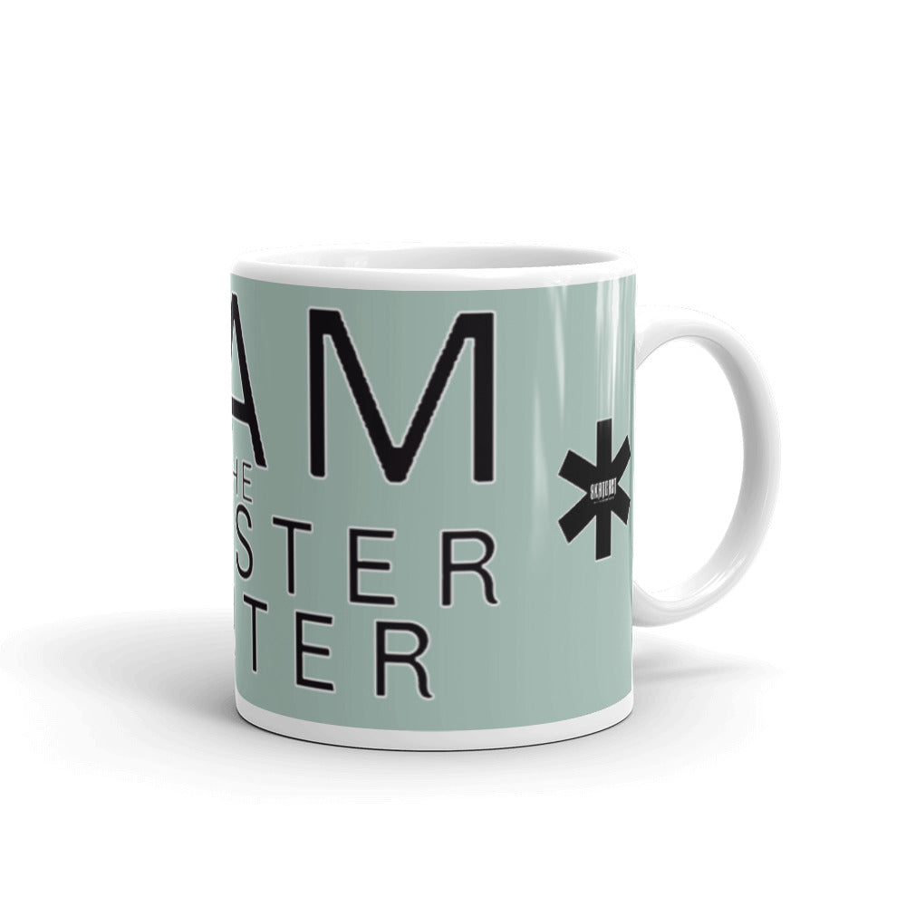 Liam the Monster Hunter White glossy mug